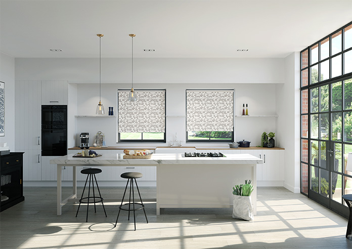 Circular Relief Print, Pebble Grey - Twist&Fit Roller Blind - Image 8